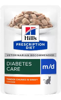 Hills Prescription Diet m/d Gato Adulto Frango - Ração húmida para gato com diabetes e excesso de peso