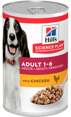 Ração húmida para Cão Hills Science Plan Dog Adult with Chicken | Wet (Lata) | 12 x 370 g