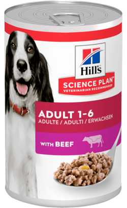 Ração húmida para Cão Hills Science Plan Dog Adult with Beef | Wet (Lata) | 12 x 370 g