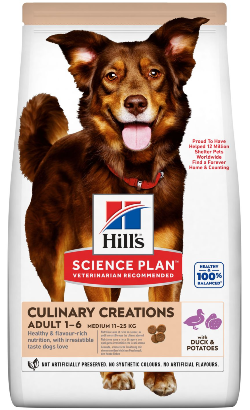 Ração para Cão Hills Science Plan Culinary Creations Dog Medium Adult with Duck & Potatoes | 2,5 kg