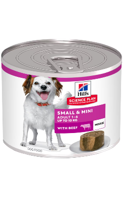 Ração húmida para Cão Hills Science Plan Dog Adult Small & Mini Mousse With Beef | Wet (Lata) | 12 x 200 g