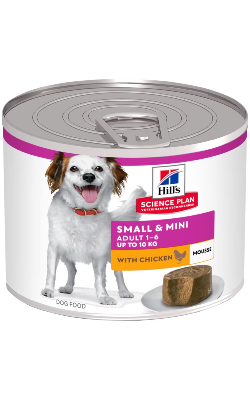 Ração húmida para Cão Hills Science Plan Dog Adult Small & Mini Mousse with Chicken | Wet (Lata) | 12 x 200 g