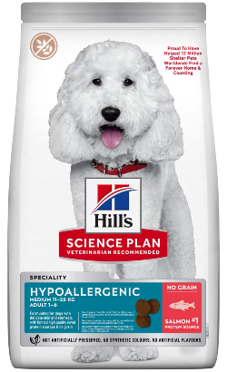 Ração para Cão Hills Science Plan Dog Medium Adult Hypoallergenic with Salmon & Tuna | 14 kg