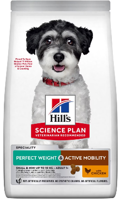 Ração para Cão Hills Science Plan Dog Perfect Weight & Active Mobility Small & Mini Adult | 1,5 kg