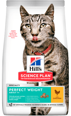 Ração para Gatos Hills Science Plan Cat Perfect Weight Adult with Chicken | 2,5 kg