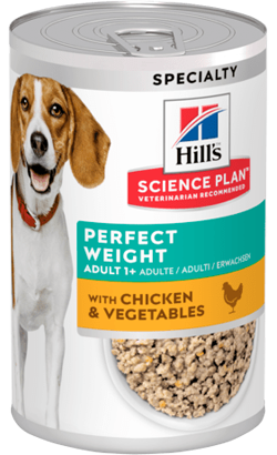 Ração húmida para Cão Hills Science Plan Dog Perfect Weight with Chicken & Vegetables| Wet (Lata) | 12 x 363 g