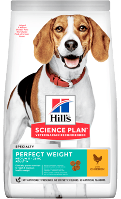 Ração para Cão Hills Science Plan Dog Perfect Weight Medium Adult with Chicken | 2 kg