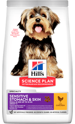 Ração para Cão Hills Science Plan Dog Sensitive Stomach & Skin Small & Mini Adult with Chicken | 1,5 kg