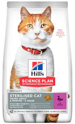 Ração para Gatos Hills Science Plan Sterilised Cat Adult with Duck | 1,5 kg
