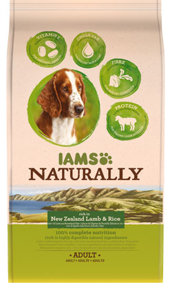 Ração para Cão Iams Naturally Adult Dog Lamb & Rice | 2,7 kg