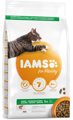 Ração para Gatos Iams for Vitality Adult Cat Food with Salmon | 3 kg