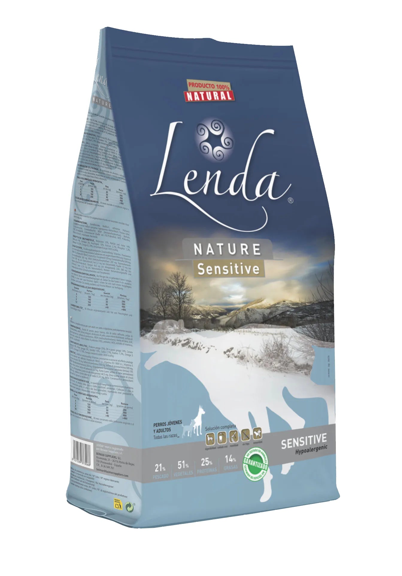 Lenda Nature Sensitive Perro Hipoalergénico - Pienso seco para perro con sensibilidades