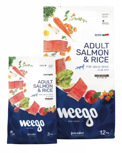 OFERTA 3kg: Weego Dog Low Grain Food Adult Salmon & Rice Low Grain 12 KG + Embalagem 3kg Grátis