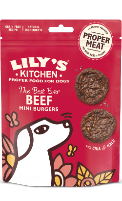 Biscoitos para cão Lilys Kitchen Dog Treats Beef Mini Burgers | 70 g