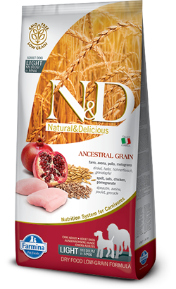 N&D Dog Medium & Maxi Adult Light Chicken & Pomegranate - Low Ancestral Grain | 12 kg