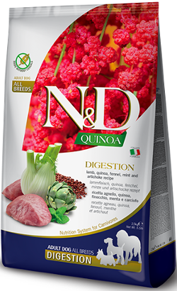 Ração para Cão N&D Quinoa Dog Digestion Lamb Adult Medium Maxi | 2,5 kg