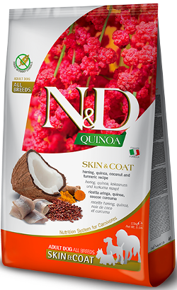 Ração para Cão N&D Quinoa Dog Skin & Coat Herring & Coconut Adult All Breeds | 2,5 kg