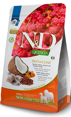 Ração para Cão N&D Quinoa Dog Skin & Coat Herring & Coconut Adult Medium Maxi | 7 kg
