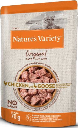 Ração húmida para Gatos Natures Variety Cat Original No Grain Frango & Ganso Paté | Wet (Saqueta) | 12 x 70 g