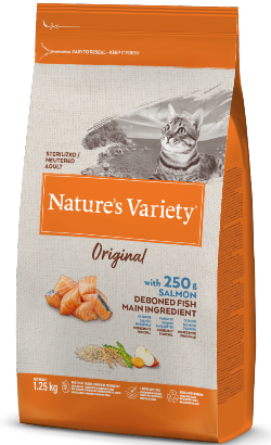 Ração para Gatos Natures Variety Cat Healthy Grains Sterilized Salmão | 7 kg