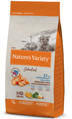 Ração para Gatos Natures Variety Cat No Grain Salmão da Noruega | 7 kg