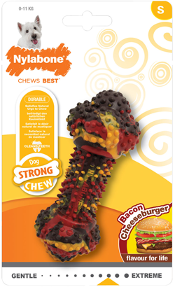 Brinquedo para cão Nylabone Dog Strong Chew Bacon Cheeseburger | Small