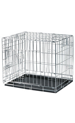 Portugal Pet Jaula Metálica Cromada em Grelha para cão | 109 cm x 71 cm x 79 cm