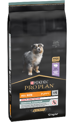 Ração para Cão Pro Plan Dog Grain-Free All Sizes Puppy Sensitive Digestion Turkey | 12 kg