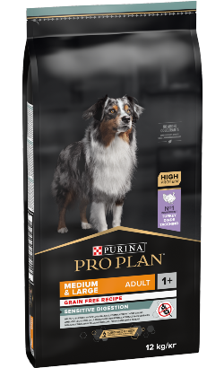 Ração para Cão Pro Plan Dog Grain-Free Medium & Large Adult Sensitive Digestion Turkey | 12 kg
