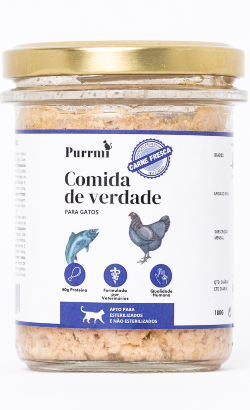 Purrmi Alimento Natural para Gato - Frango & Salmão | Wet (Frasco) | 180 g