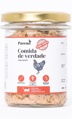 Purrmi Alimento Natural para Gato - Frango | Wet (Frasco)	 | 180 g