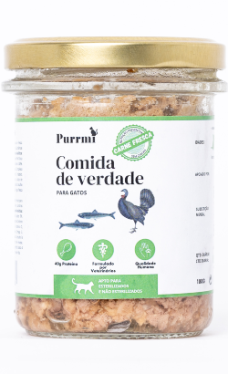 Purrmi Alimento Natural para Gato - Peru & Sardinha | Wet (Frasco) | 180 g