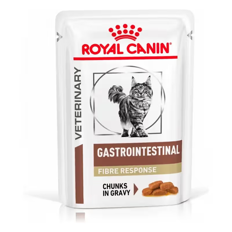 Royal Canin Vet Gastrointestinal Fibre Response Gato - Comida húmeda para gato con estreñimiento y sensibilidad gastrointestinal