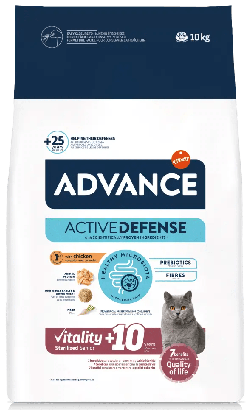 Ração para Gatos Advance Cat Vitality Sterilized Senior +10 | Chicken & Barley | 10 kg