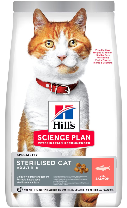 Ração para Gatos Hills Science Plan Sterilised Cat Adult with Salmon | 3 kg