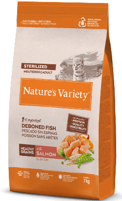 Ração para Gatos Natures Variety Cat Healthy Grains Sterilized Salmão | 1,25 kg