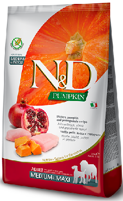 Ração para Cão N&D Pumpkin Dog Chicken & Pomegranate Medium Maxi Adult | 12 kg