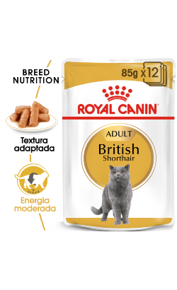 Ração húmida para Gatos Royal Canin Cat British Shorthair Adult | Wet (Saqueta) | 12 x 85 g
