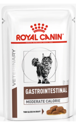 Ração Veterinária húmida Royal Canin Vet Gastro Intestinal Moderate Calorie Feline | Wet (Saqueta) | 12 x 85 gr