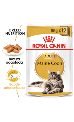 Ração húmida para Gatos Royal Canin Cat Maine Coon Adult | Wet (Saqueta) | 12 x 85 g