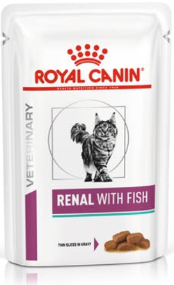 Ração Veterinária húmida para Gatos Royal Canin Vet Renal Feline with Fish | Wet (Saqueta) | 12 x 85 g