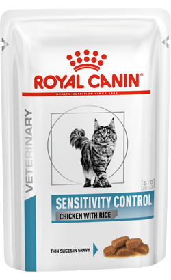 Ração Veterinária húmida para Gatos Royal Canin Vet Sensitivity Control Feline with Chicken & Rice in Gravy | Wet (Saqueta) | 12 x 85 g