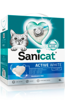 Areia para Gato Sanicat Active White Fragrance Free | 6 L