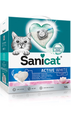 Areia para Gato Sanicat Active White Lotus | 10 L