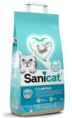 Areia para Gato Sanicat Clumping Sabão Marselha | 10 L
