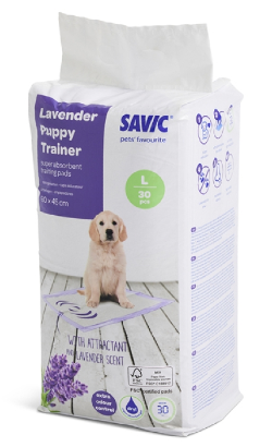 Savic Tapetes para cão Puppy Trainer Pads Lavender | L | 30 Unidades