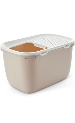 Caixa de areia para Gatos Savic WC Hop In Giant | Branco & Moka