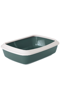 Caixa de areia para Gatos Savic WC Iriz + Rim | Verde Nórdico | 42 cm