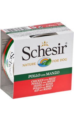 Ração húmida para Cão Schesir Dog Filete de Frango com Carne em Gelatina | Wet (Lata) | 10 x 150 g