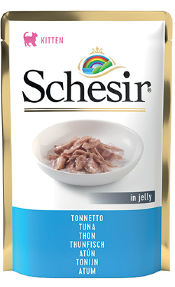 Ração húmida para Gatos Schesir Cat Kitten Atum em Gelatina | Wet (Saqueta) | 20 x 85 g